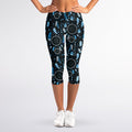 Blue Native Dream Catcher Pattern Print Women's Capri Leggings