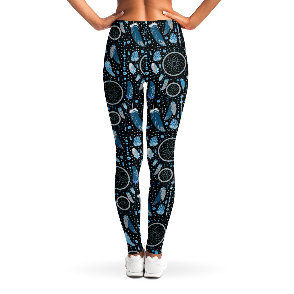 Blue Native Dream Catcher Pattern Print Women's Leggings