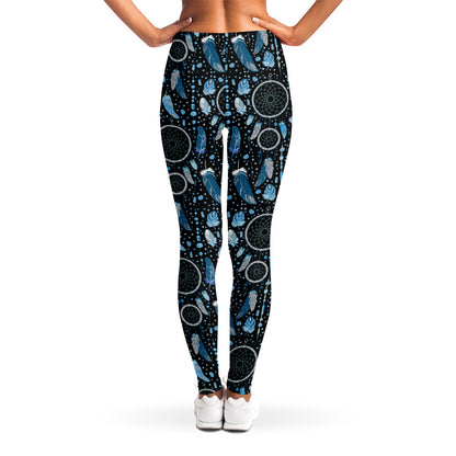 Blue Native Dream Catcher Pattern Print Women's Leggings