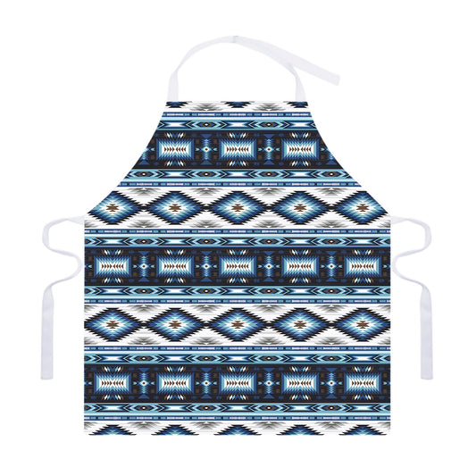Blue Native Navajo Print Adjustable Apron