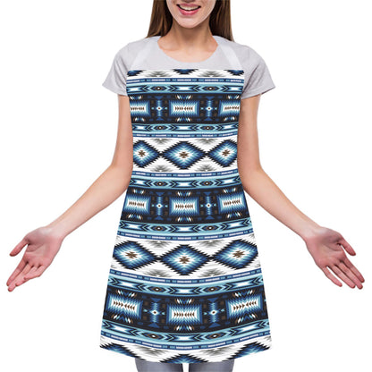 Blue Native Navajo Print Adjustable Apron