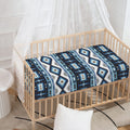 Blue Native Navajo Print Baby Crib Sheet