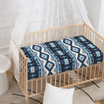 Blue Native Navajo Print Baby Crib Sheet