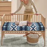 Blue Native Navajo Print Baby Crib Sheet
