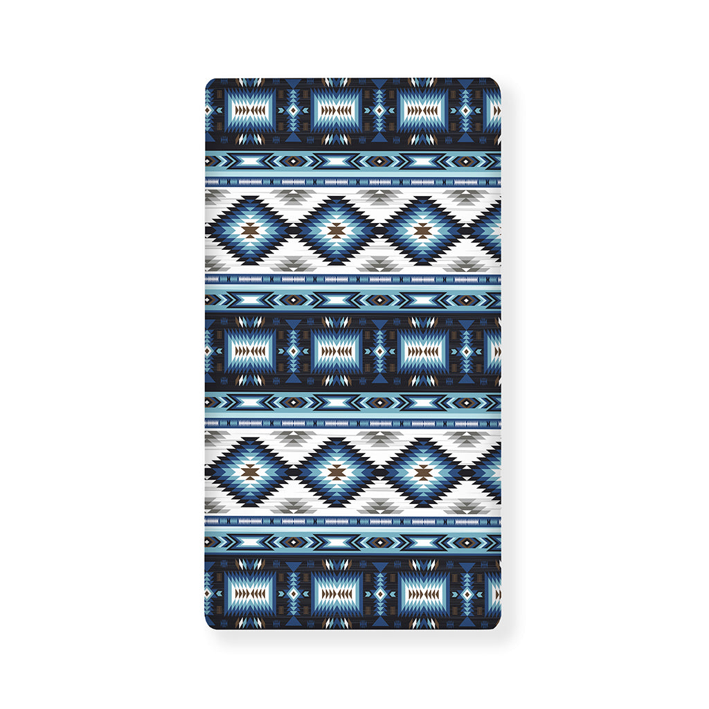 Blue Native Navajo Print Baby Crib Sheet