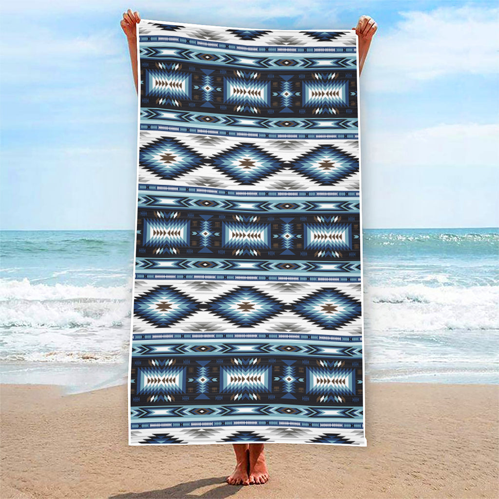 Blue Native Navajo Print Beach Towel
