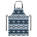 Blue Native Navajo Print Bib Apron With Pocket