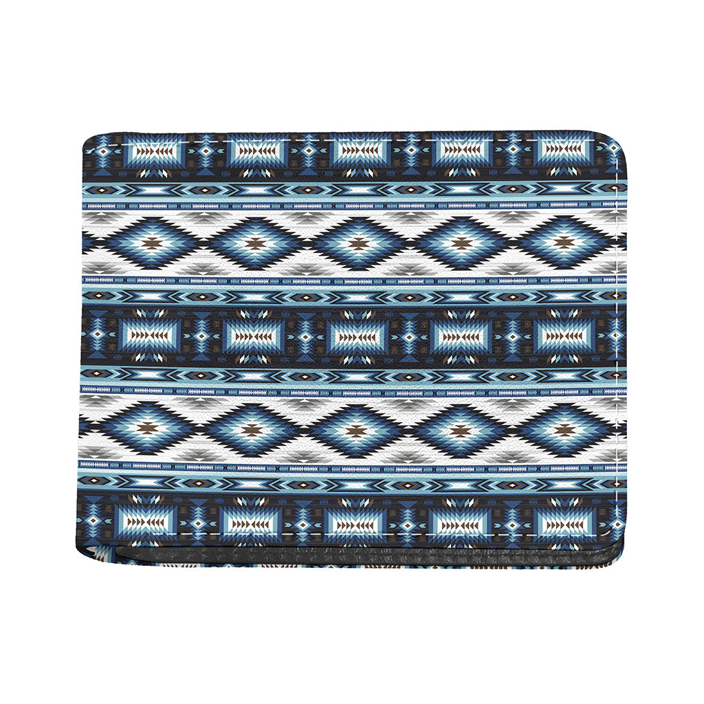 Blue Native Navajo Print Bifold Wallet