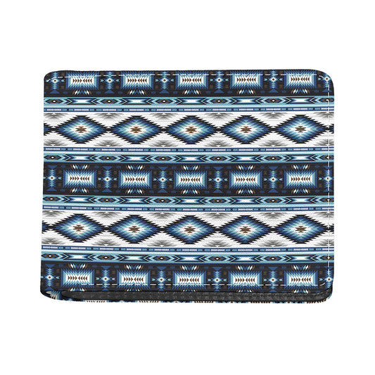 Blue Native Navajo Print Bifold Wallet