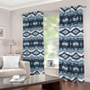 Blue Native Navajo Print Blackout Grommet Curtains