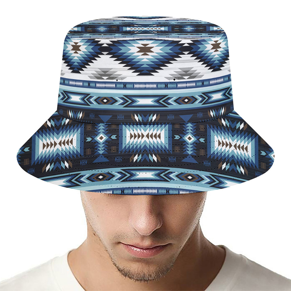 Blue Native Navajo Print Bucket Hat