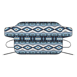 Blue Native Navajo Print Car Windshield Snow Cover