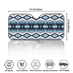 Blue Native Navajo Print Car Windshield Sun Shade