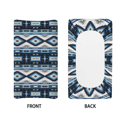 Blue Native Navajo Print Changing Pad Cover