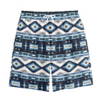 Blue Native Navajo Print Cotton Shorts