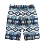 Blue Native Navajo Print Cotton Shorts
