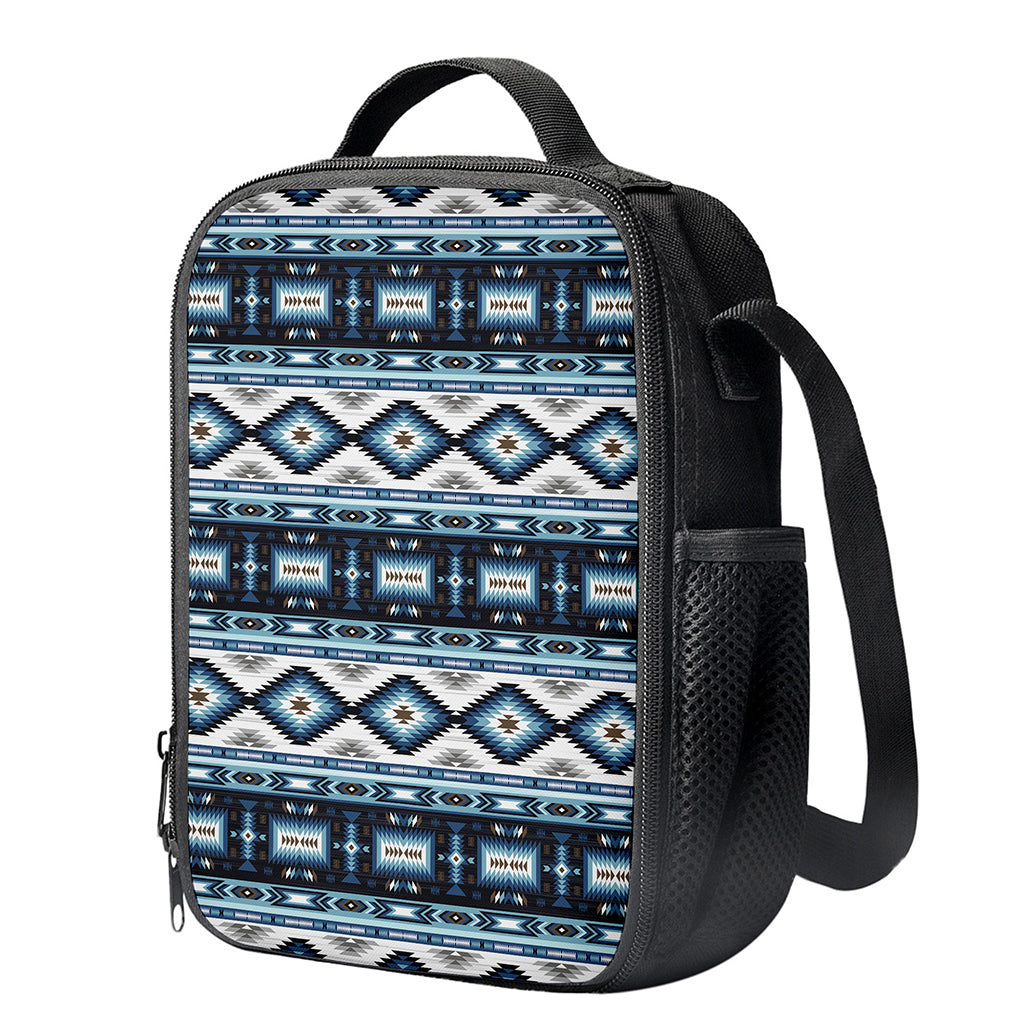 Blue Native Navajo Print Crossbody Lunch Bag