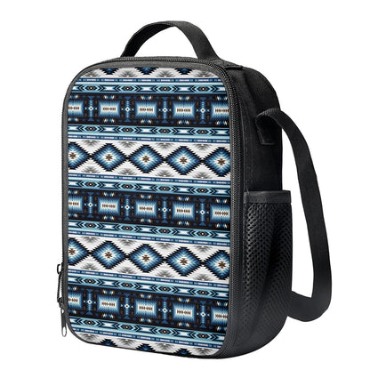 Blue Native Navajo Print Crossbody Lunch Bag