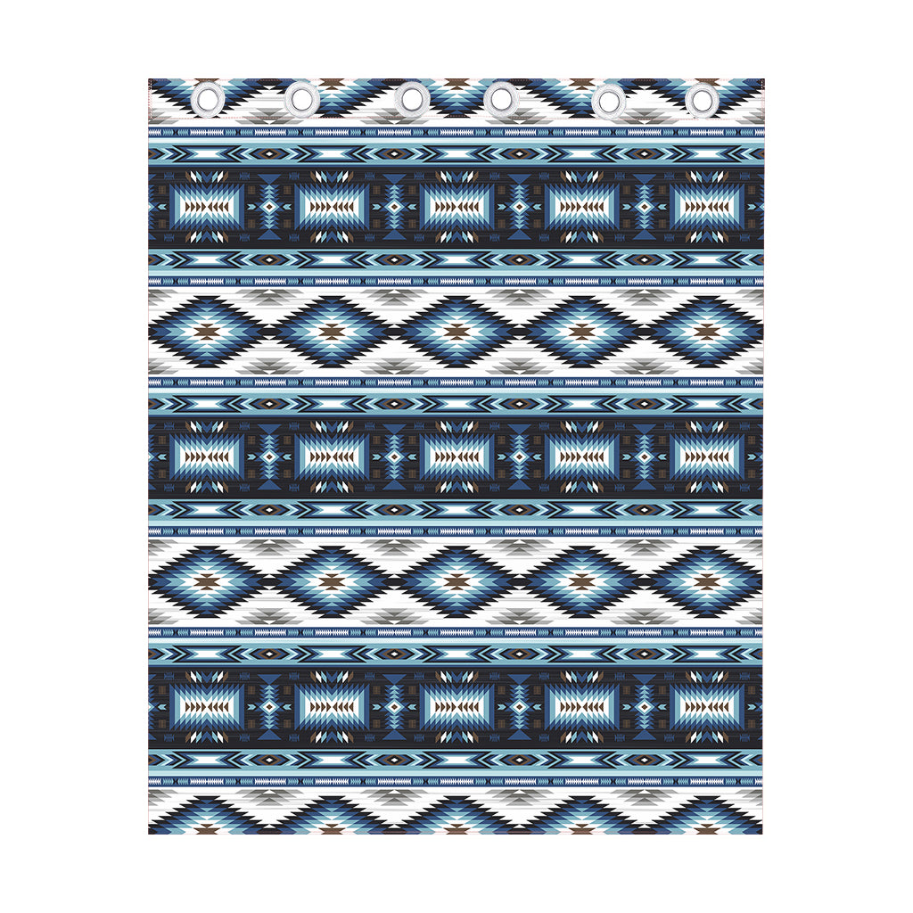 Blue Native Navajo Print Curtain