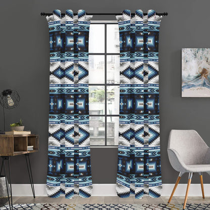 Blue Native Navajo Print Curtain