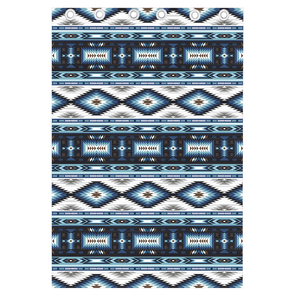 Blue Native Navajo Print Curtain