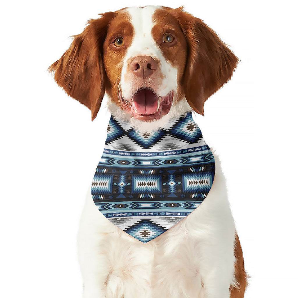 Blue Native Navajo Print Dog Bandana