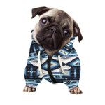 Blue Native Navajo Print Dog Zip Up Hoodie
