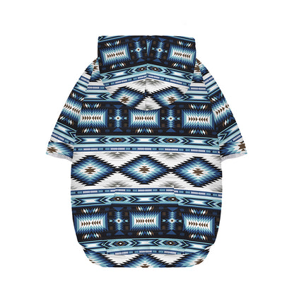 Blue Native Navajo Print Dog Zip Up Hoodie