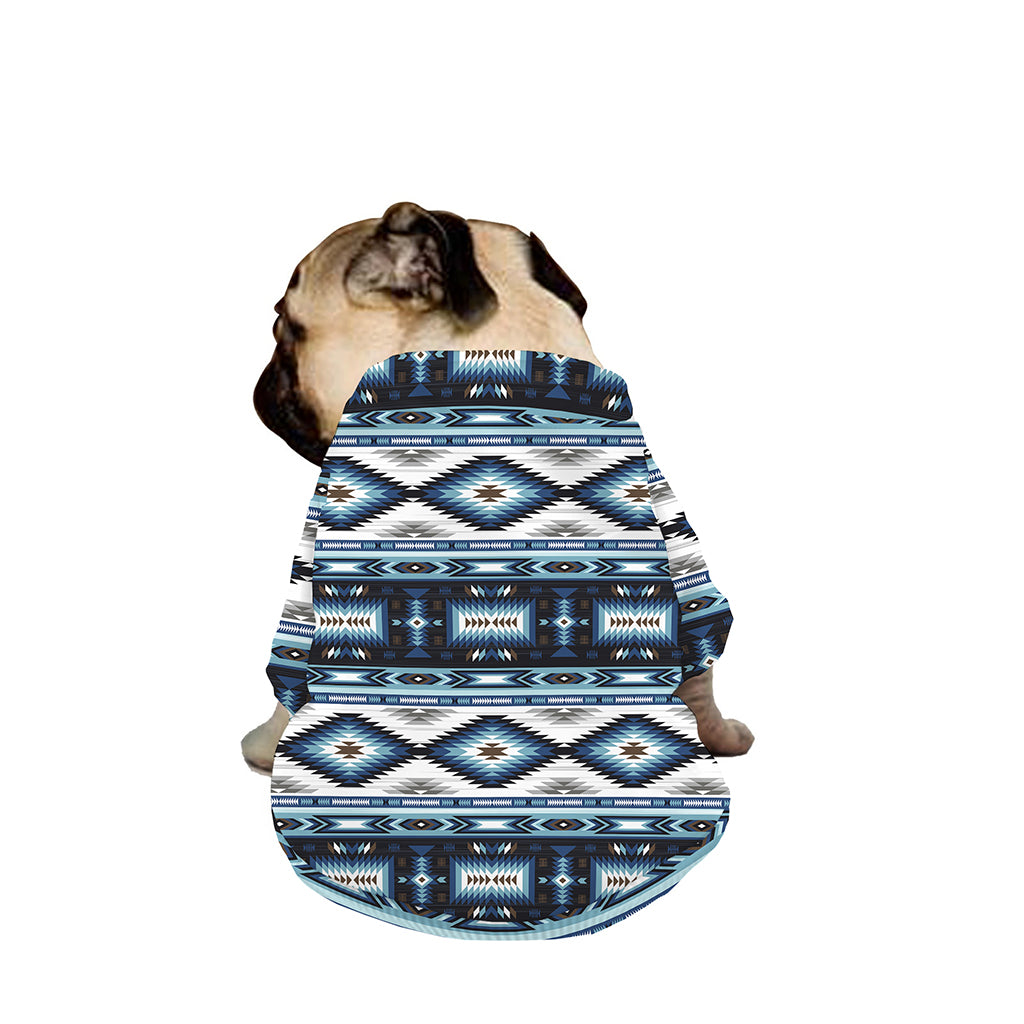 Blue Native Navajo Print Dog Zip Up Jacket