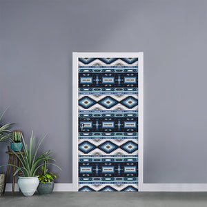 Blue Native Navajo Print Door Sticker