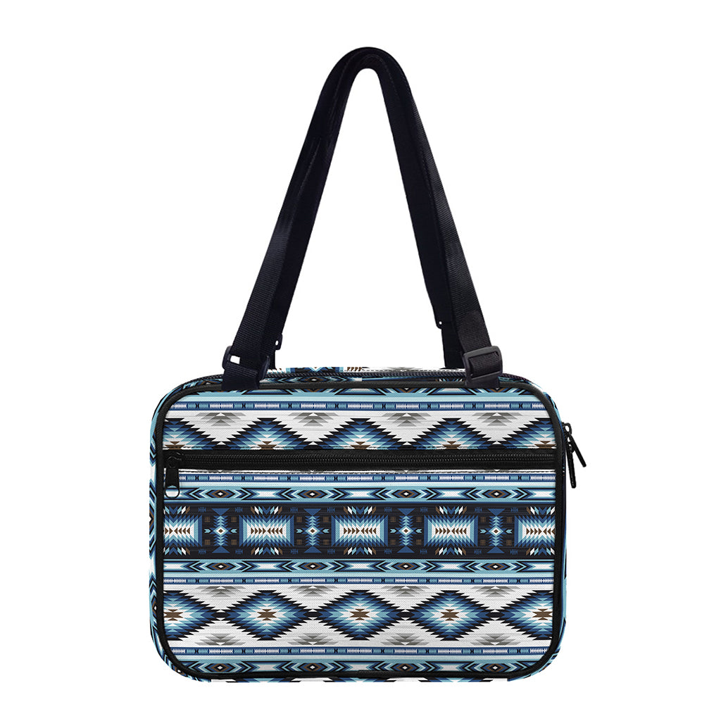 Blue Native Navajo Print Double Strap Bible Bag