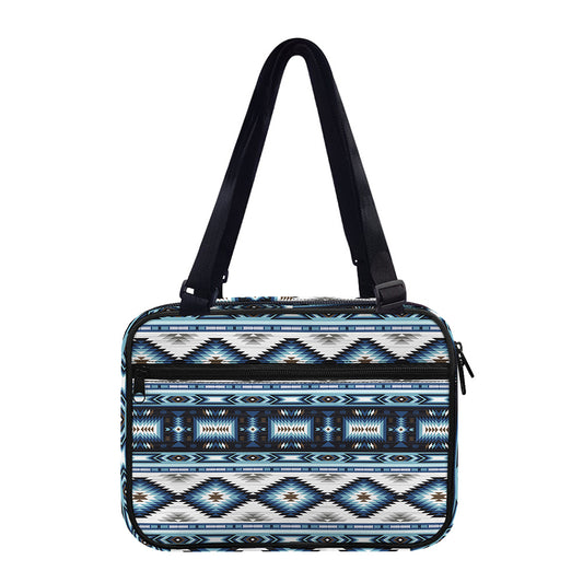 Blue Native Navajo Print Double Strap Bible Bag