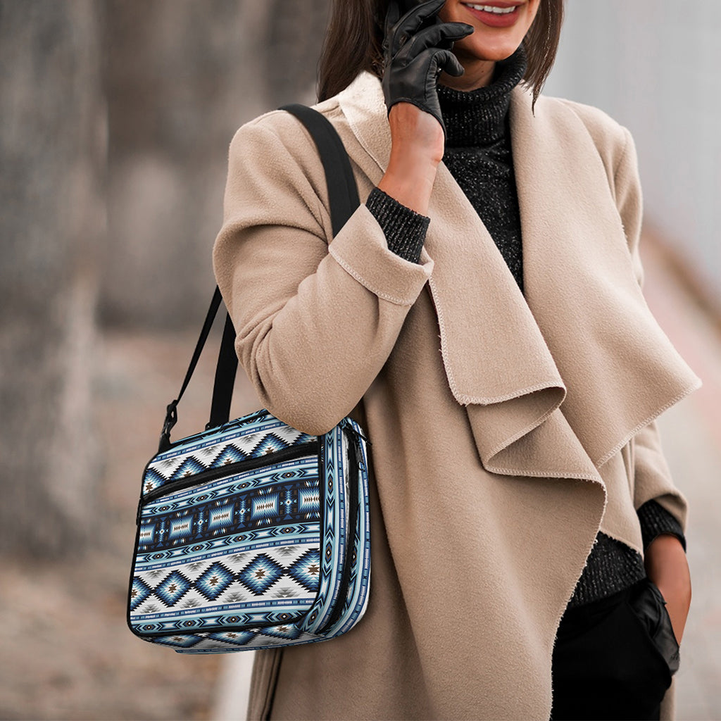 Blue Native Navajo Print Double Strap Bible Bag