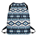Blue Native Navajo Print Drawstring Backpack
