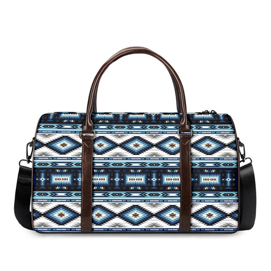 Blue Native Navajo Print Duffle Bag