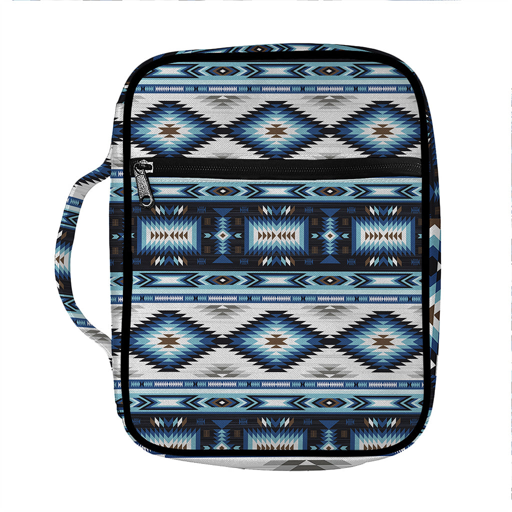 Blue Native Navajo Print Front Pocket Bible Bag