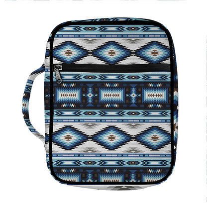Blue Native Navajo Print Front Pocket Bible Bag