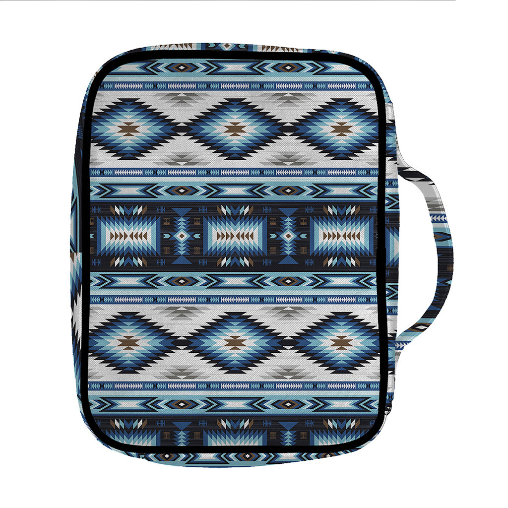 Blue Native Navajo Print Front Pocket Bible Bag