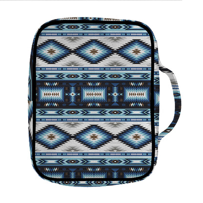 Blue Native Navajo Print Front Pocket Bible Bag