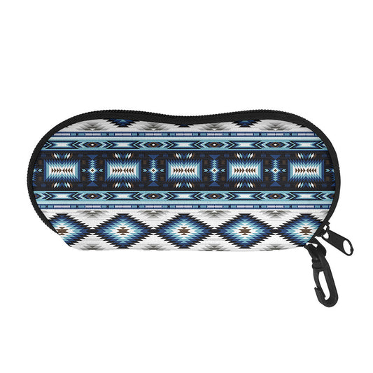 Blue Native Navajo Print Glasses Case