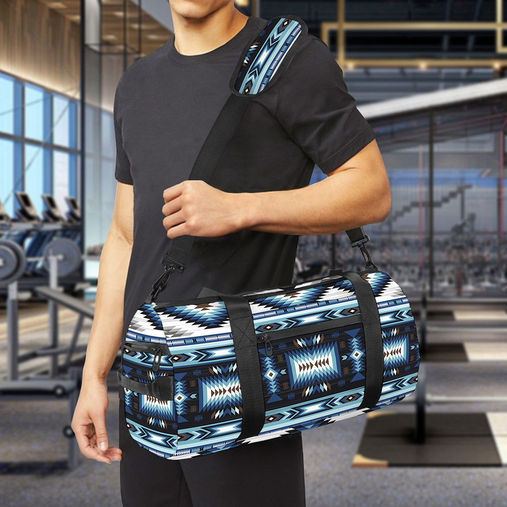 Blue Native Navajo Print Gym Bag