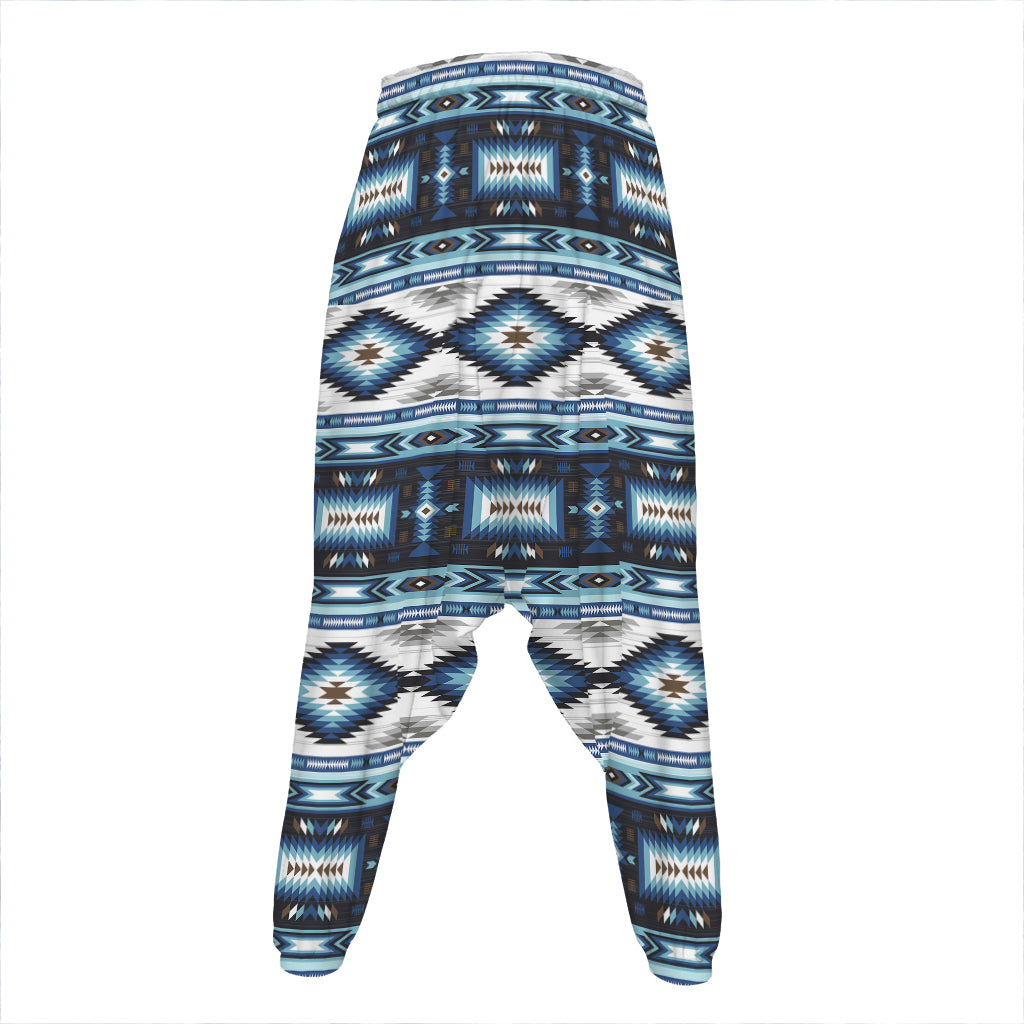 Blue Native Navajo Print Hammer Pants