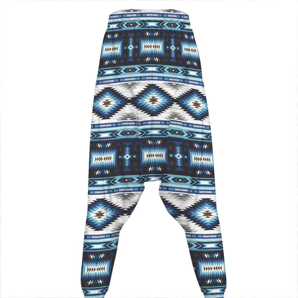 Blue Native Navajo Print Hammer Pants