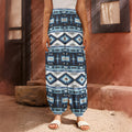 Blue Native Navajo Print Harem Pants