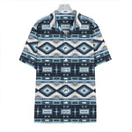 Blue Native Navajo Print Hawaiian Shirt
