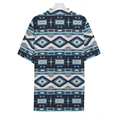 Blue Native Navajo Print Hawaiian Shirt