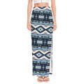 Blue Native Navajo Print High Slit Maxi Skirt