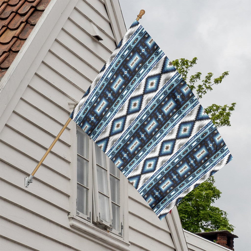 Blue Native Navajo Print House Flag