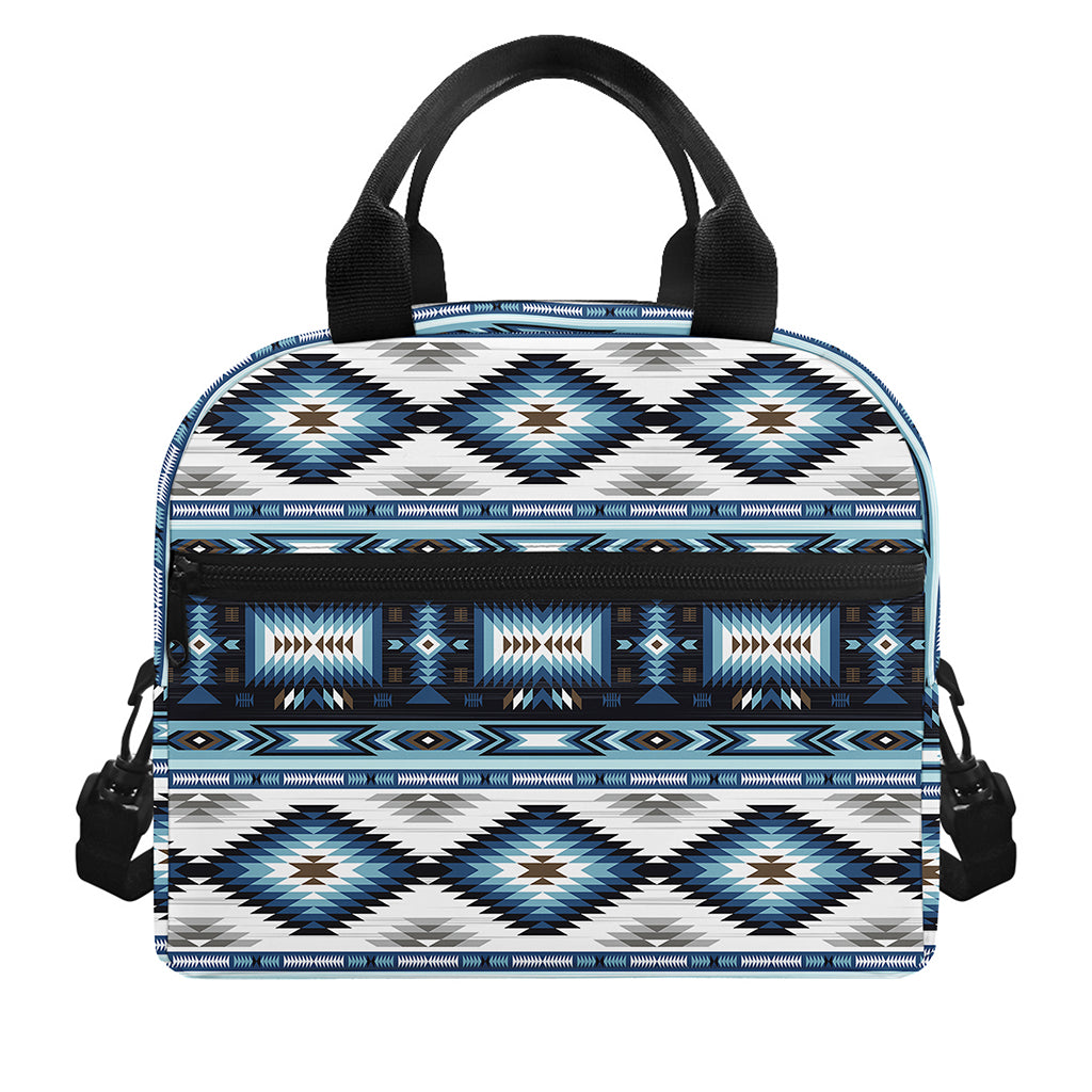 Blue Native Navajo Print Insulated Lunch Bag