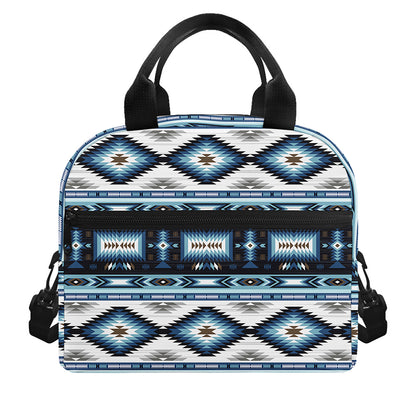 Blue Native Navajo Print Insulated Lunch Bag
